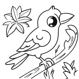 Colorful Tropical Bird Coloring Page 5517-4510