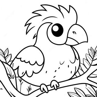 Colorful Tropical Bird Coloring Page 5517-4512