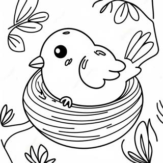 Colorful Spring Bird Nesting Coloring Page 55194-44043