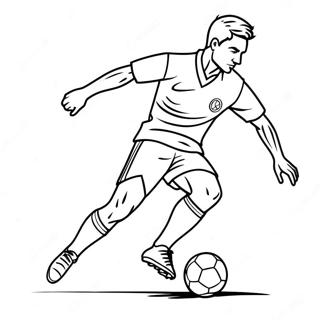 Exciting Soccer Player Kicking Ball Coloring Page 55204-44053