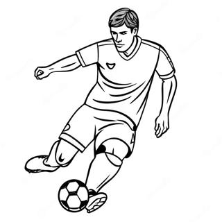 Exciting Soccer Player Kicking Ball Coloring Page 55204-44054