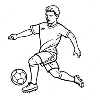 Exciting Soccer Player Kicking Ball Coloring Page 55204-44055