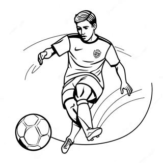 Exciting Soccer Player Kicking Ball Coloring Page 55204-44056