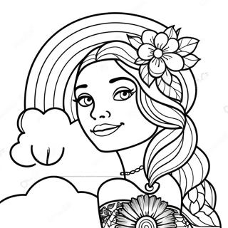 Boho Rainbow Coloring Page 55223-44069