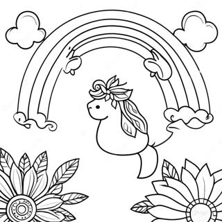 Boho Rainbow Coloring Pages