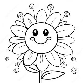 Smiley Face Flower Coloring Pages