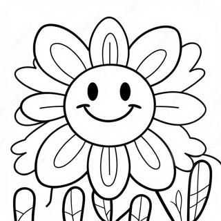 Smiley Face Flower Coloring Page 55283-44110