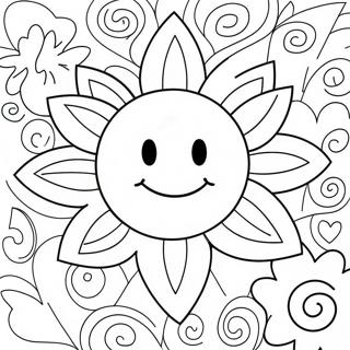 Smiley Face Flower Coloring Page 55283-44111