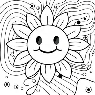 Happy Smiley Face Flower Coloring Page 55284-44115