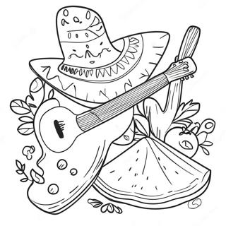 Colorful Mexican Fiesta Coloring Page 552-443