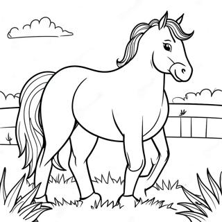 Majestic Draft Horse In A Field Coloring Page 55304-44135