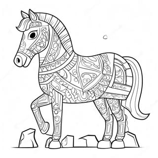 Epic Trojan Horse Adventure Coloring Page 55334-44164