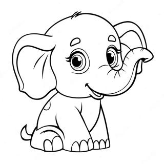 Cute Ellie The Elephant Coloring Page 55344-44169