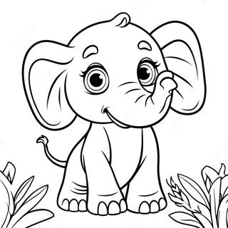 Cute Ellie The Elephant Coloring Page 55344-44170