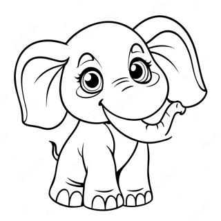 Cute Ellie The Elephant Coloring Page 55344-44172