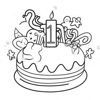 1st Birthday Cake Coloring Page 55353-44166