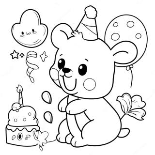 Cute 1st Birthday Animals Coloring Page 55354-44173