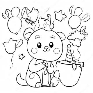 Cute 1st Birthday Animals Coloring Page 55354-44174