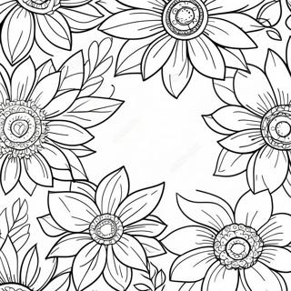 Floral Blank Nail Template Coloring Page 55374-44185