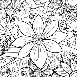 Floral Blank Nail Template Coloring Page 55374-44186