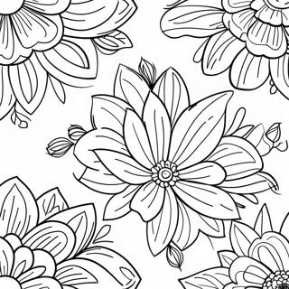 Floral Blank Nail Template Coloring Page 55374-44187