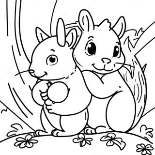 Cozy Hibernating Squirrels Coloring Page 5537-4527