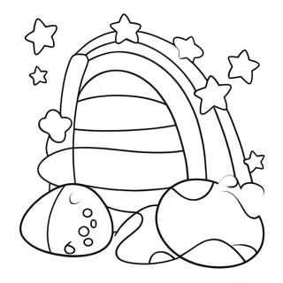 Colorful Rainbow Rocks With Stars Coloring Page 55384-44200