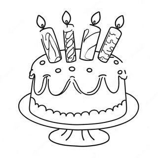 Joyful 7th Birthday Cake Coloring Page 55444-44245