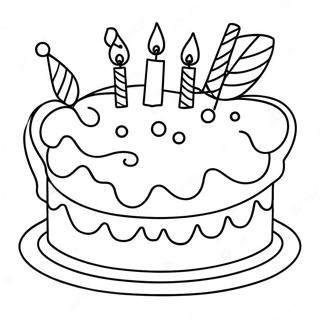 Joyful 7th Birthday Cake Coloring Page 55444-44248