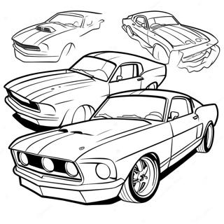 Classic Mustang Race Car Coloring Page 55454-44254