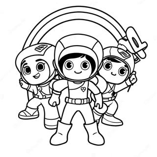 Colorful Rainbow Rangers Adventure Coloring Page 5547-4538