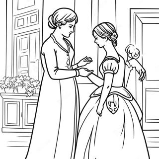 Pride And Prejudice Elegant Scene Coloring Page 55484-44277