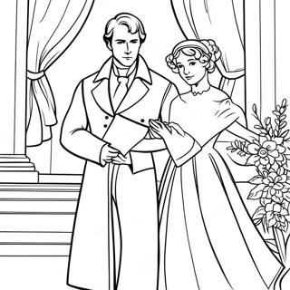 Pride And Prejudice Elegant Scene Coloring Page 55484-44278