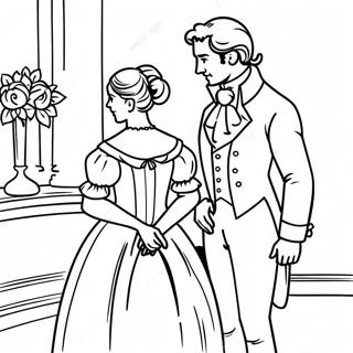 Pride And Prejudice Elegant Scene Coloring Page 55484-44279