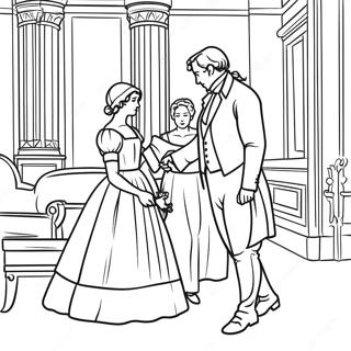 Pride And Prejudice Elegant Scene Coloring Page 55484-44280