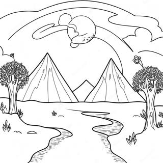 Dreamcore Surreal Landscape Coloring Page 55503-44289