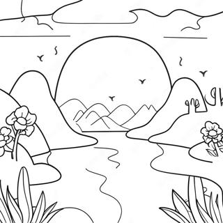 Dreamcore Surreal Landscape Coloring Page 55503-44290