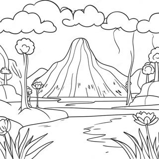 Dreamcore Surreal Landscape Coloring Page 55503-44291