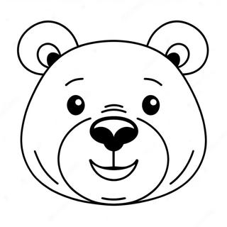 Cute Bear Face Coloring Page 55544-45707