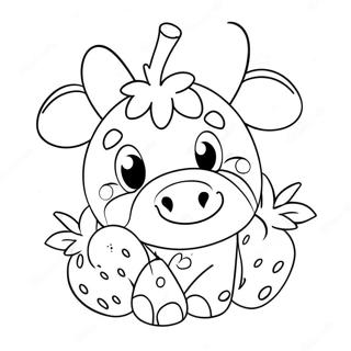 Cute Strawberry Cow Coloring Page 5556-4543