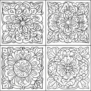 Colorful Talavera Tiles Coloring Page 55574-44348