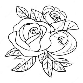 Elegant Rose Bouquet Coloring Page 55594-44361