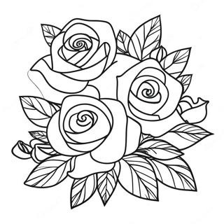 Elegant Rose Bouquet Coloring Page 55594-44362