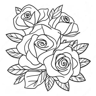 Elegant Rose Bouquet Coloring Page 55594-44363