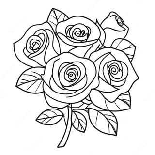 Elegant Rose Bouquet Coloring Page 55594-44364