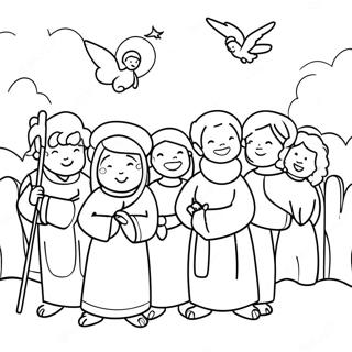 Glory To God Shepherds And Angels Coloring Page 55613-44370