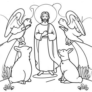 Glory To God Shepherds And Angels Coloring Page 55613-44372