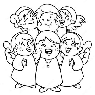 Joyful Angels Singing Coloring Page 55614-44377