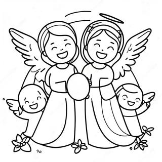 Joyful Angels Singing Coloring Page 55614-44379