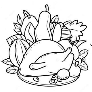 Friendsgiving Feast Coloring Page 55653-44407